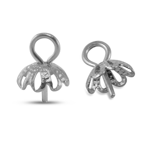 Roestvrij stalen (RVS) Stainless steel onderdelen eindkapjes voor kralen Silver