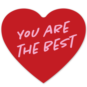 Sieraden kaartjes Hart "you are the best" Red-pink