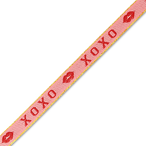 Lint met tekst "xoxo" Pink-red
