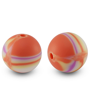 Siliconen kralen 15mm rond Multicolor