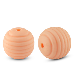Siliconen kralen 14mm rond Light orange