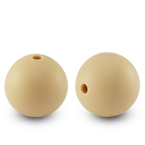 Siliconen kralen 15mm rond Sand brown