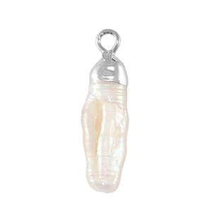 Zoetwaterparels bedel tooth Silver-Natural white