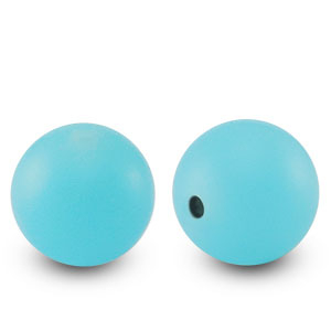 Siliconen kralen 15mm rond Sea blue