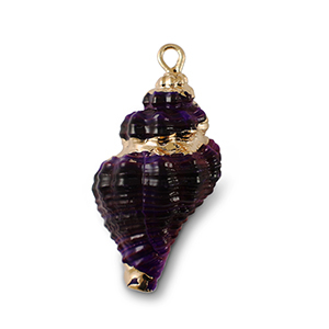 Schelp hangers specials Purple-gold