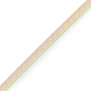 Lint met tekst golven Pastel green-Pastel pink