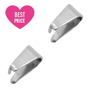 Roestvrij stalen (RVS) Stainless steel onderdelen buighanger ovaal voor bedel 7x4mm Zilver