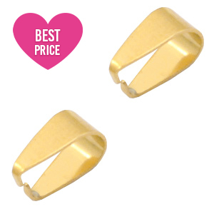 Roestvrij stalen (RVS) Stainless steel onderdelen buighanger ovaal voor bedel Goud