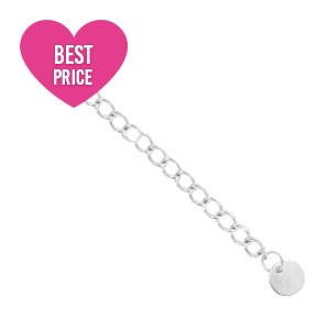 Roestvrij stalen (RVS) Stainless steel onderdelen verlengketting coin 6mm Zilver