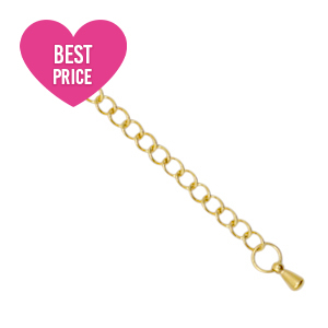 Roestvrij stalen (RVS) stainless steel onderdelen verlengketting drop Goud