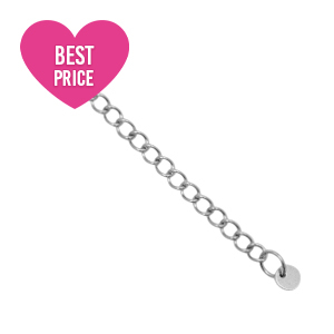 Roestvrij stalen (RVS) stainless steel onderdelen verlengketting coin 4mm Zilver