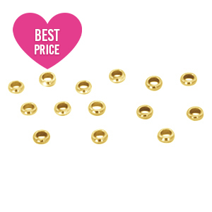 Roestvrij stalen (RVS) stainless steel onderdelen knijpkralen 2.5mm Goud