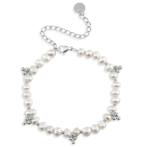 Roestvrij stalen (RVS) Stainless steel armbanden parels Silver