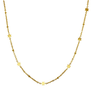 Roestvrij stalen (RVS) Stainless steel kettingen bloem Gold