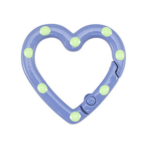 Gekleurde onderdelen sleutelhanger hart Blue-green