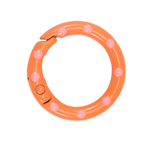 Gekleurde onderdelen sleutelhanger ring Orange-pink