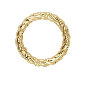 Onderdelen sleutelhanger ring twisted Gold