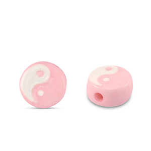 Letterkralen van acryl Yin & Yang Pink-white