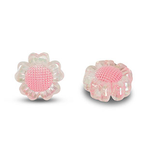 Acryl kralen bloem Transparent light pink