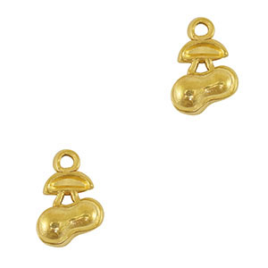 Roestvrij stalen (RVS) Stainless steel bedels kersen Gold