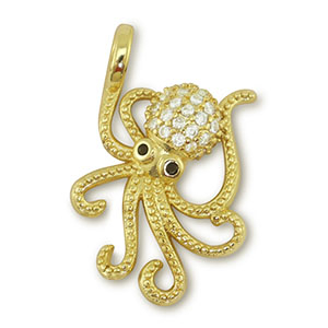 Brass TQ metaal bedels octopus Gold