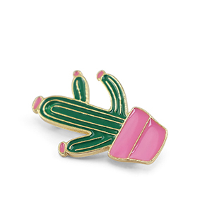 Broches cactus Green-pink-gold