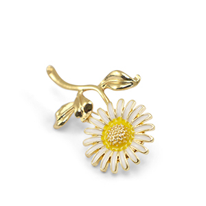 Broches bloem White-yellow-gold
