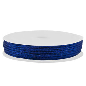 Macram&eacute; draad gevlochten 1mm Blue metallic