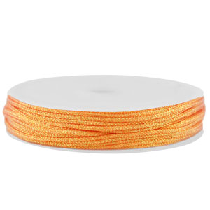 Macram&eacute; draad gevlochten 1mm Orange metallic