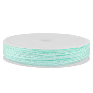 Macram&eacute; draad gevlochten 0,8mm Light mint green metallic
