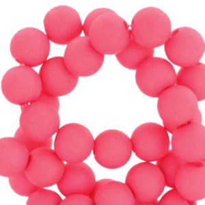 6 mm acryl kralen Neon pink