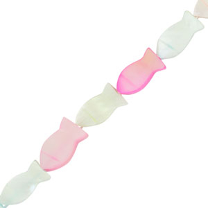 Schelp kralen vis Multicolour pastel