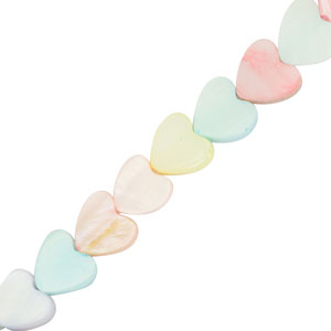 Schelp kralen hart Multicolour pastel