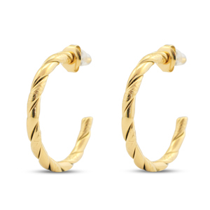 Roestvrij stalen (RVS) Stainless steel oorbellen / oorstekers creolen Gold