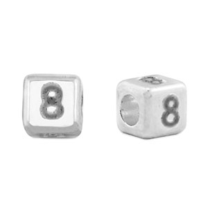 Letterkralen DQ metaal 8 Antiek zilver (nikkelvrij)