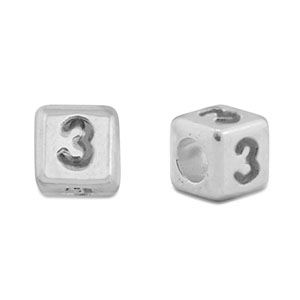 Letterkralen DQ metaal 3 Antiek zilver (nikkelvrij)