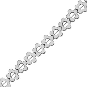 Hematite kralen bloem 6mm Silver
