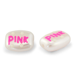 Acryl kralen "pink" Pearl-pink-white