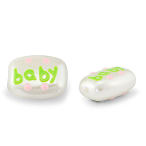 Acryl kralen "baby" Pearl-light green-light pink