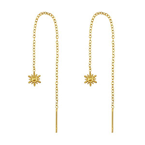 Roestvrij stalen (RVS) Stainless steel oorbellen zon Gold