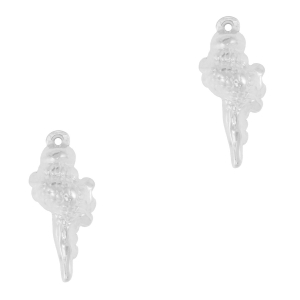 Roestvrij stalen (RVS) Stainless steel bedel schelp Silver