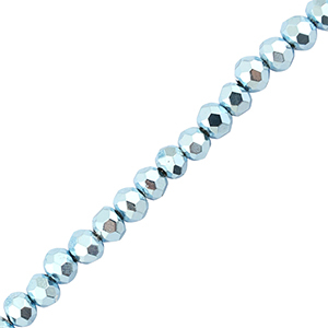 Top Facet kralen 4x3mm disc Metallic light blue