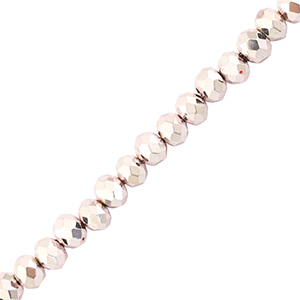 Top Facet kralen 4x3mm disc Metallic light pink