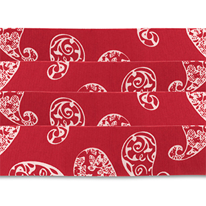 Bandana set van 4 Red-white