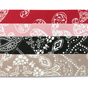 Bandana mix van 4 Red-light pink-black-taupe brown