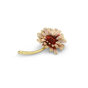 Broches bloem Gold-light pink-red