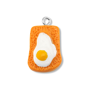Resin hangers toast met ei Orange-white-yellow