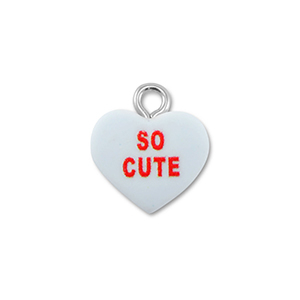 Resin hangers hart "SO CUTE" Light blue-red