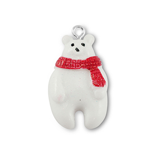 Resin hangers ijsbeer White-red