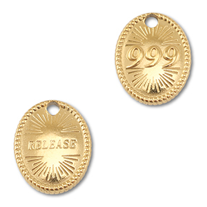 BY31&reg; Roestvrij stalen (RVS) stainless steel bedel angelnumbers 999 / release Gold